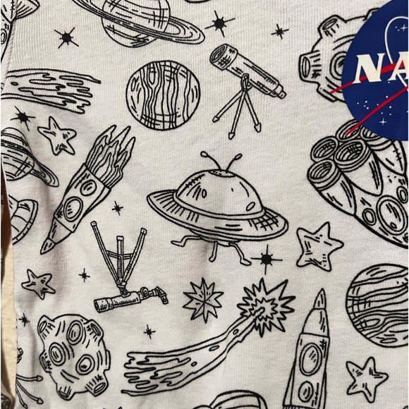 2T NASA Pajama 4 pc set (2 pr) glow in dark rocket space astronaut sleepwear NEW - Picture 6 of 7